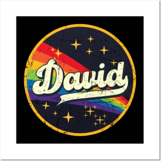 David // Rainbow In Space Vintage Grunge-Style Posters and Art